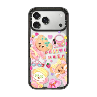 สําหรับ iPhone 17 16 15 14 13 Pro Max Plus Heart Butter Bear สติกเกอร์อะคริลิค Hard PC ฝาหลังกรณี