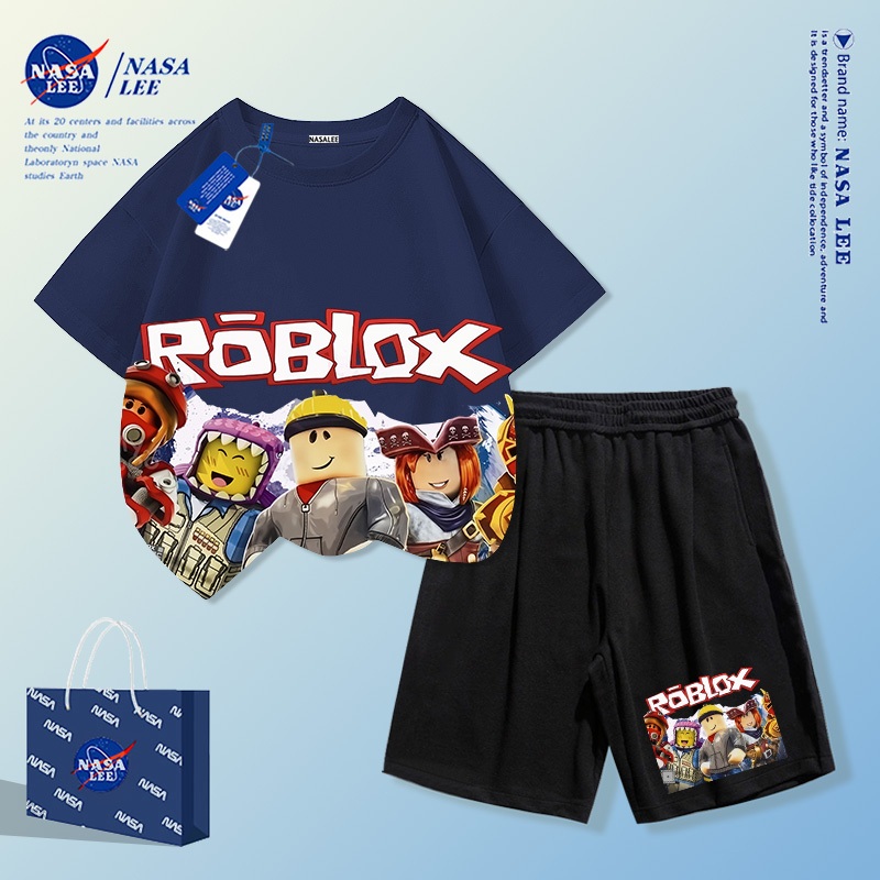 【ส่งจากไทย】ชุดเซต NASA ลายกล่องเกมเรโทร ผ้าคอตตอนนุ่ม ใส่สบาย สำหรับเด็ก 3-16 ปี Unisex