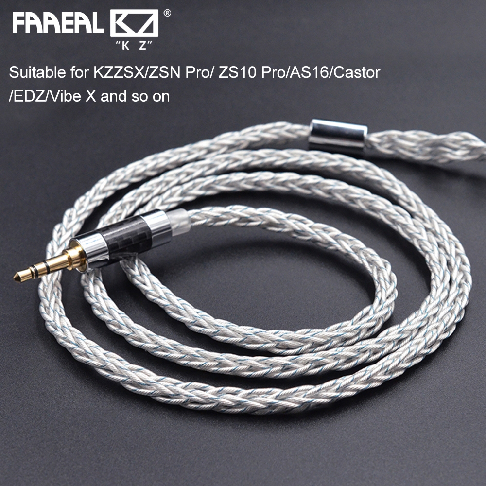 FAAEAL KZ 784 Cores Blue Silver Hybrid Silver-plated หูฟังเปลี่ยนสาย C Pin/2Pin S ลดเสียงรบกวนหนาอัพ