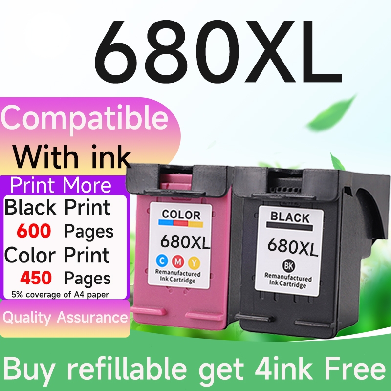 ใช้งานร่วมกับ HP 680 หมึก HP680XL ตลับหมึกรีฟิลสําหรับ hp 2135/2676/1115/1118/2138/2675/3776