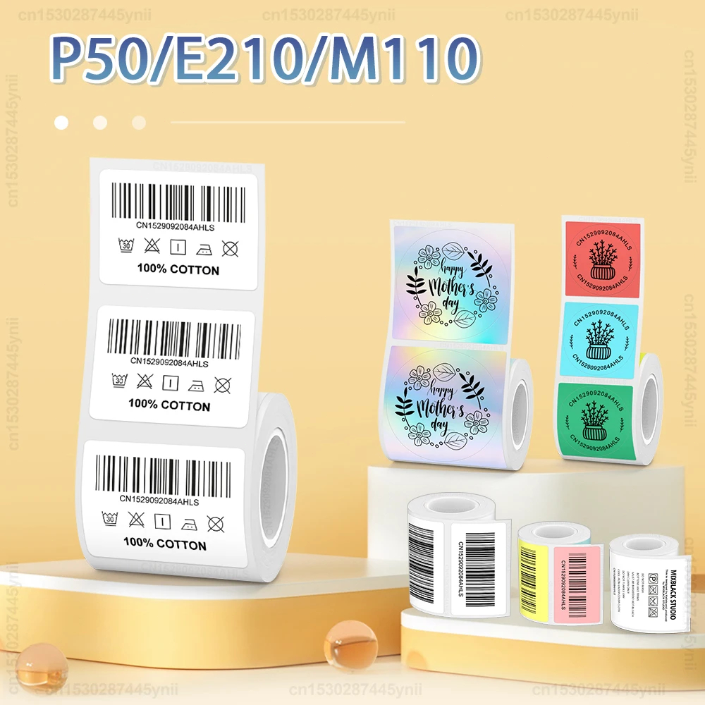 1Pack P50 สติกเกอร์ฉลาก Marklife กระดาษความร้อนสติกเกอร์กันน้ําสําหรับ M221 M220 M120 M200 M110 เครื่องพิมพ์ 50*80 มม.40*30 มม.