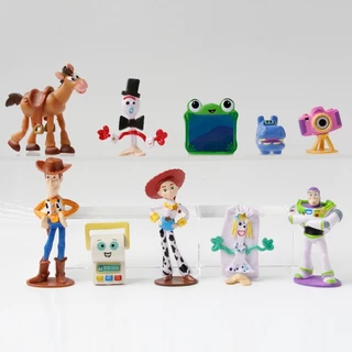 10 ชิ้น/เซ็ต 3-10 ซม.ของเล่นการ์ตูน Story Mini รูป Woody Jessie Buzz Lightyear Forky Bullseye PVC ตุ๊กตาเดสก์ท็อปตกแต่งตุ๊กตาของเล่น