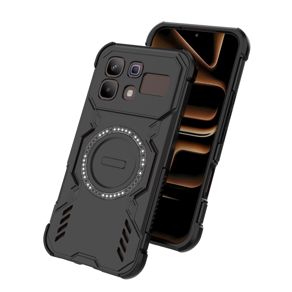 เคสโทรศัพท์เกราะกระจายความร้อนสําหรับ Infinix Note60Pro 5G พร้อมการออกแบบแม่เหล็กดึงดูดและถุงลมนิรภัยสําหรับการป้องกันแรงกระแทกที่ได้รับการปรับปรุง
