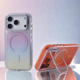 Anti slip ขอบสีแถบ/Gradient สีที่มองไม่เห็น Bracket เคสโทรศัพท์ เข้ากันได้กับ iPhone 11 12 13 14 15 16 17 pro max กรณี
