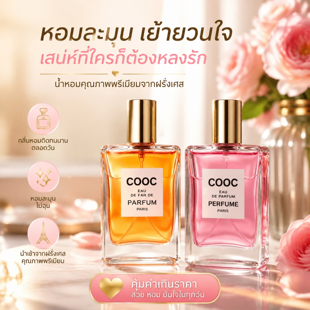 LaMart Store น้ําหอมผู้หญิงหยดน้ํายาว กล่องของขวัญ กลิ่นหอมสดชื่นและติดทนนาน 50ml น้ําหอมอินเทรนด์COD