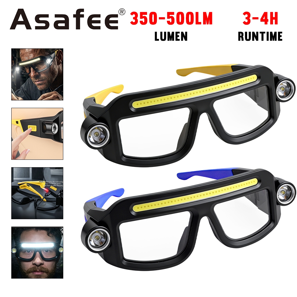 ASAFEE SY5868 ไฟ LED แบบพกพา 500LM XTE + COB Dual Source ไฟหน้า Type-C ชาร์จ Ultra Light 90G IPX4 กันน้ําทํางาน