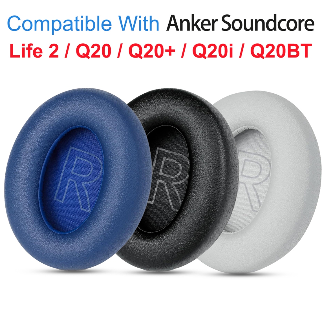 เปลี่ยนแผ่นรองหูฟังสําหรับ Anker Soundcore Life 2 Q20 Q20 + Q20i Q20BT หูฟังแผ่นรองฟองน้ําชุดหูฟัง E