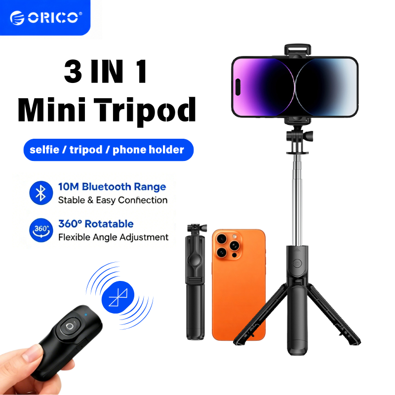 Orico Selfie Stick ขาตั้งกล้อง 360 กล้องสําหรับ Vlogging บลูทูธรีโมทคอนโทรล Retractable ความยาวโทรศัพท์มือถือขาตั้งกล้อง（Spv68 ）