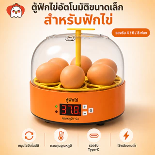 เครื่องฟักไข่ขนาดเล็ก 4/6/8-120 ฟอง ระบบอัตโนมัติ ต่อพ่วง USB/Powerbank ตู้ฟักไข่นก ไข่ไก่ ควบคุมอุณหภูมิอัจฉริยะ