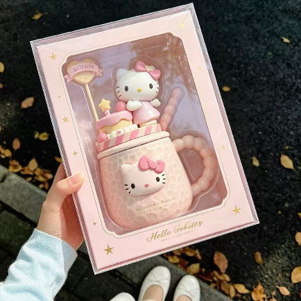 แก้ว Hello Kitty เซรามิคโฮมออฟฟิศคู่ของขวัญวันเกิดหญิงถ้วยดื่มอาหารเช้า
