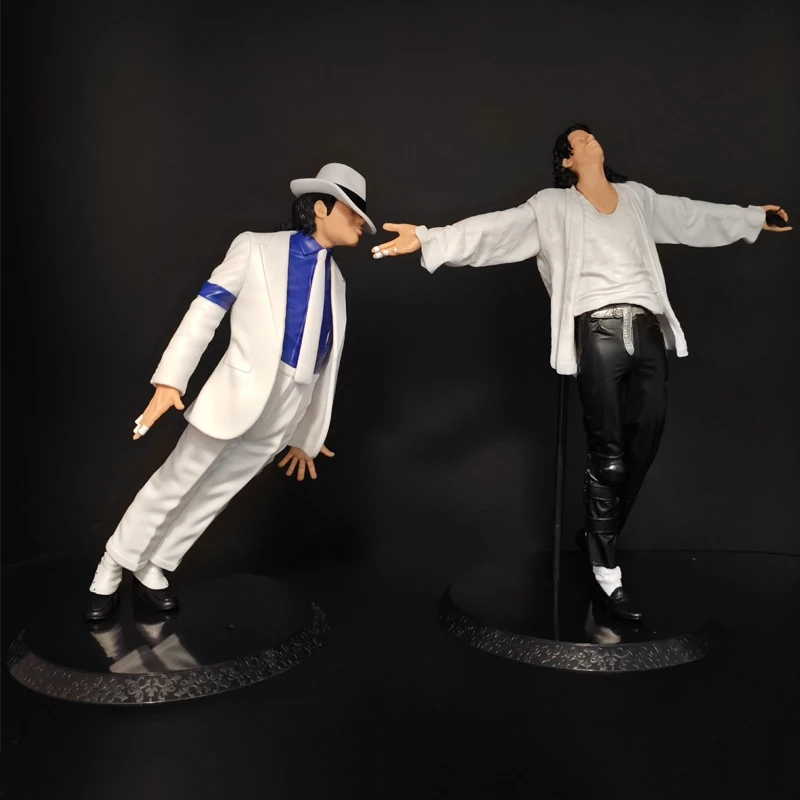 Michael Jackson The Moonwalk Dance อะนิเมะ Action Figure รูปปั้นเดสก์ท็อปเครื่องประดับสะสมของขวัญเล็กๆฮาโลวีนคริสต์มาสของขวัญตกแต่ง