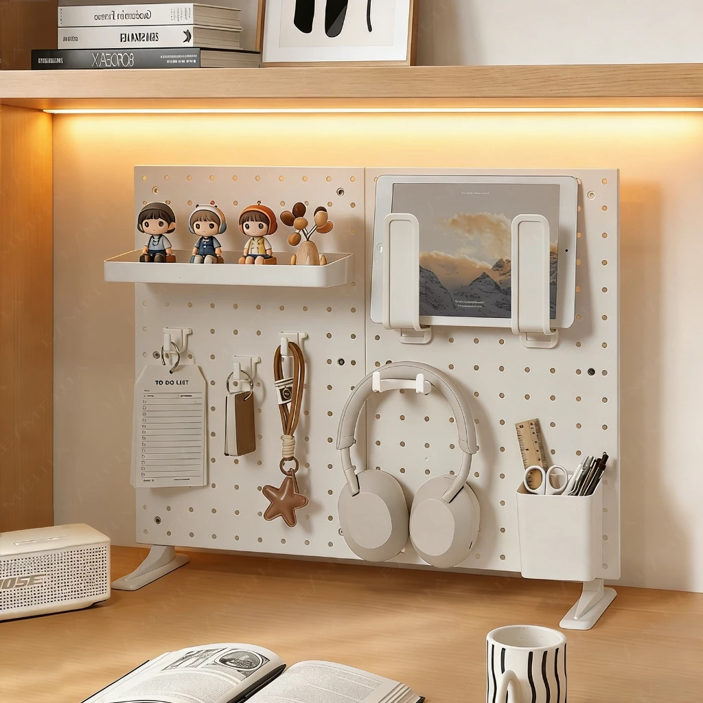 Pegboard DIY กระดานหลุม แผ่นวางของติดผนัง ใช้สําหรับหลายสถานการณ์