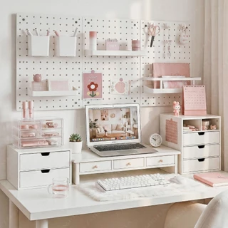 Pegboard DIY กระดานหลุม แผ่นวางของติดผนัง ใช้สําหรับหลายสถานการณ์