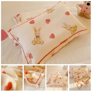 100% Tencel ปลอกหมอน การ์ตูนกระต่าย Silk Cooling pillowcase 30x50 ซม 35x55ซม 40*60 48x74 ซม