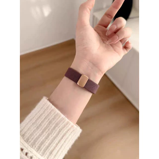 หัวเข็มขัดแม่เหล็กไนลอนความยืดหยุ่นสําหรับ Apple Watch band ผู้หญิง Slim สร้อยข้อมือ Series 11/10/9/8/7/6/5/4/3/2/1 SE 38/40/41/42/44 มม.45 มม.46 มม.49 มม.