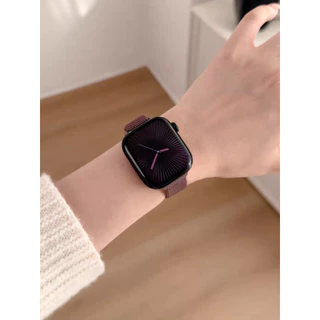 หัวเข็มขัดแม่เหล็กไนลอนความยืดหยุ่นสําหรับ Apple Watch band ผู้หญิง Slim สร้อยข้อมือ Series 11/10/9/8/7/6/5/4/3/2/1 SE 38/40/41/42/44 มม.45 มม.46 มม.49 มม.