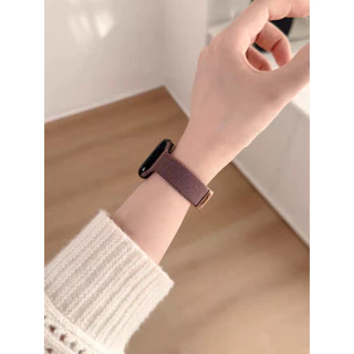 หัวเข็มขัดแม่เหล็กไนลอนความยืดหยุ่นสําหรับ Apple Watch band ผู้หญิง Slim สร้อยข้อมือ Series 11/10/9/8/7/6/5/4/3/2/1 SE 38/40/41/42/44 มม.45 มม.46 มม.49 มม.