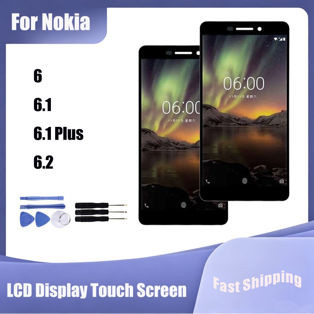 สําหรับ Nokia 6 6.1 6.1 Plus 6.2 จอแสดงผล LCD Touch Screen Digitizer Assembly Replacement Parts