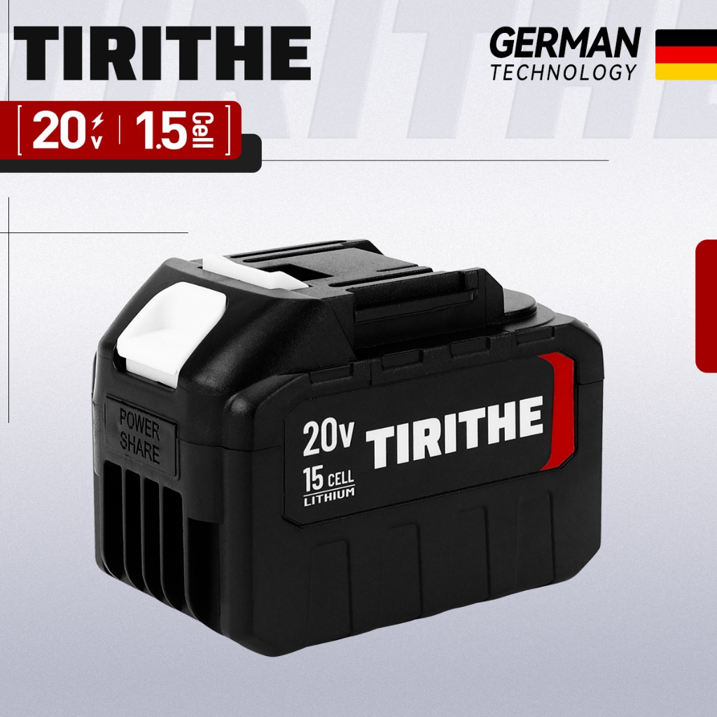 TIRITHE 20V 15 เซลล์ /20 เซลล์แบตเตอรี่ลิเธียมไอออนสําหรับเครื่องมือไฟฟ้าไร้สาย