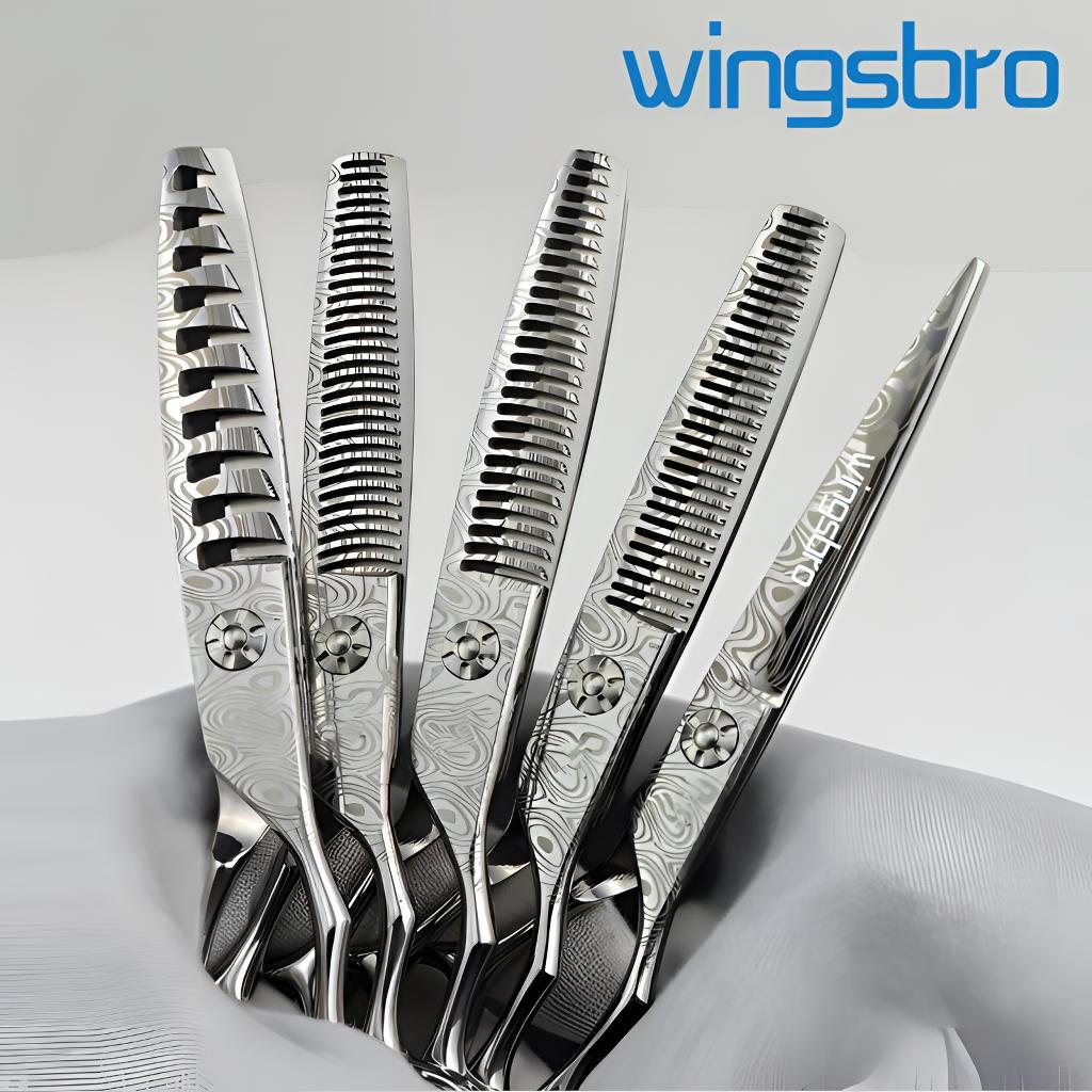 7.5/6.5 “wingsbro กรรไกรตัดผมมืออาชีพตัดผมกรรไกรผอมบางกรรไกรตัดแต่งทรงผมเครื่องมือ – โปรปัง