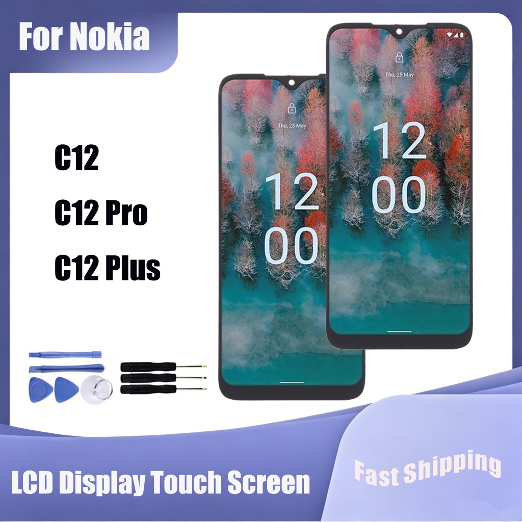 สําหรับ Nokia C12 Nokia C12 Pro Nokia C12 Plus จอแสดงผล LCD หน้าจอสัมผัสเปลี่ยน