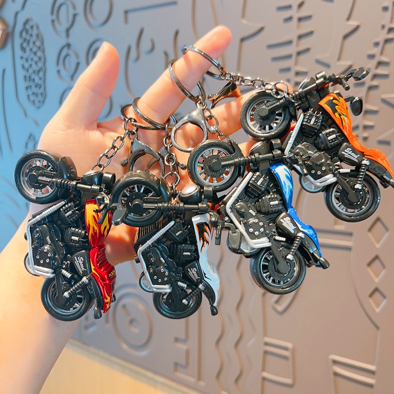 NewMini Harley-Davidson Motorcycle Toy, พวงกุญแจการ์ตูนแฟชั่น, กระเป๋าเป้สะพายหลัง Charm, พวงกุญแจรถคู่, ของขวัญของที่ระลึก