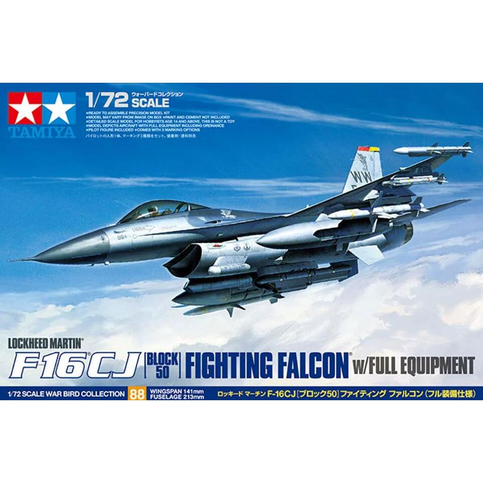 Tamiya 60788 1/72 Lockheed Martin F-16 CJ Block 50 Fighting Falcon พร้อมอุปกรณ์
