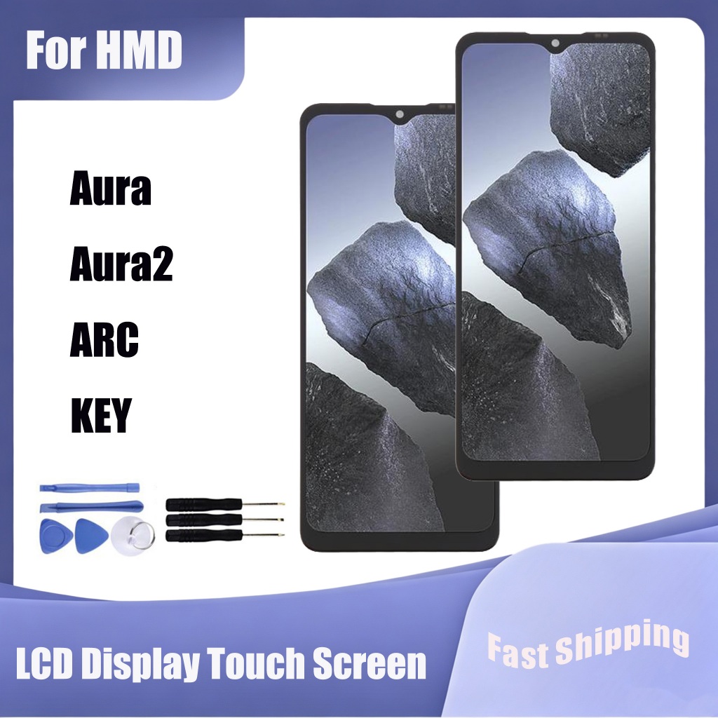 สําหรับ HMD Aura Aura2 ARC KEY จอแสดงผล LCD Touch Screen Digitizer Assembly Replacement Parts