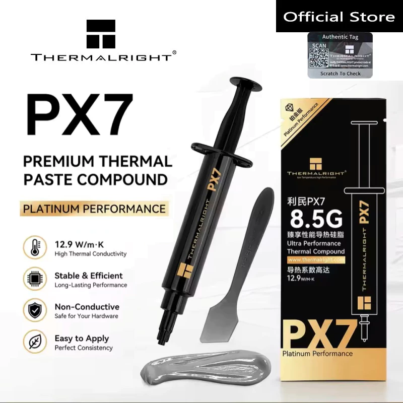 Thermalright PX7 Thermal Paste 12.9 W/mk High Performance Thermal Compound CPU GPU Heatsink Cooling Grease 8.5g พร้อมไม้พาย 2.5g 4.5g 6.5g Paste