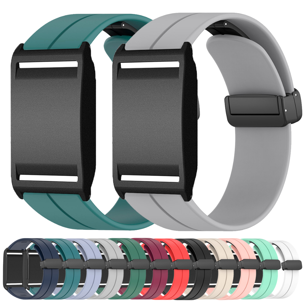 สายรัดซิลิโคนสําหรับ Polar Loop Magnetic Buckle Band กีฬาที่มีสีสันสร้อยข้อมือ Watchband