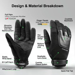 NEXTORCH Edge Guard ถุงมือกันบาดหน้าจอสัมผัสถุงมือทํางานที่รองรับผ้าระบายอากาศถุงมือยูทิลิตี้ทนต่อแรงกระแทกยาวนาน