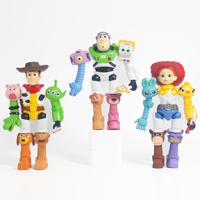 18 ซม.การ์ตูนอะนิเมะ Toy Story Action Figure Buzz Lightyear Woody Jessie ฟิวส์หุ่นยนต์รุ่นรูปปั้นเดสก์ท็อปเครื่องประดับสะสมคริสต์มาสของขวัญตกแต่ง
