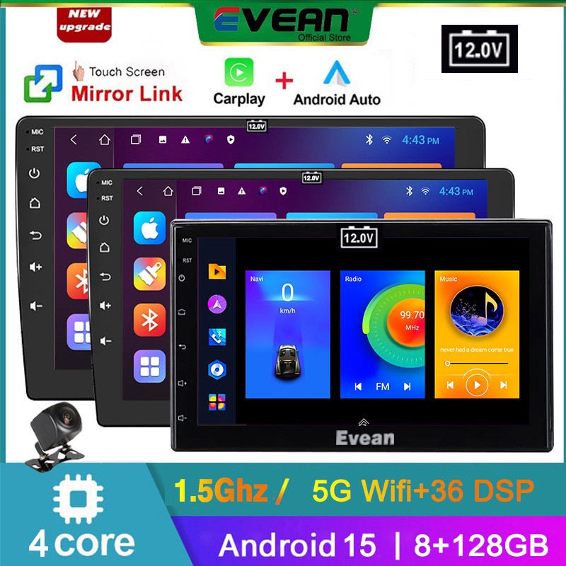(Android15 8+128G) 7 "/9"/10.1 "นิ้วAndroid Player รถวิทยุWifi 2 Din Android Auto Apple Carplayบลูทูธเครื่องเล่นมัลติมีเดีย