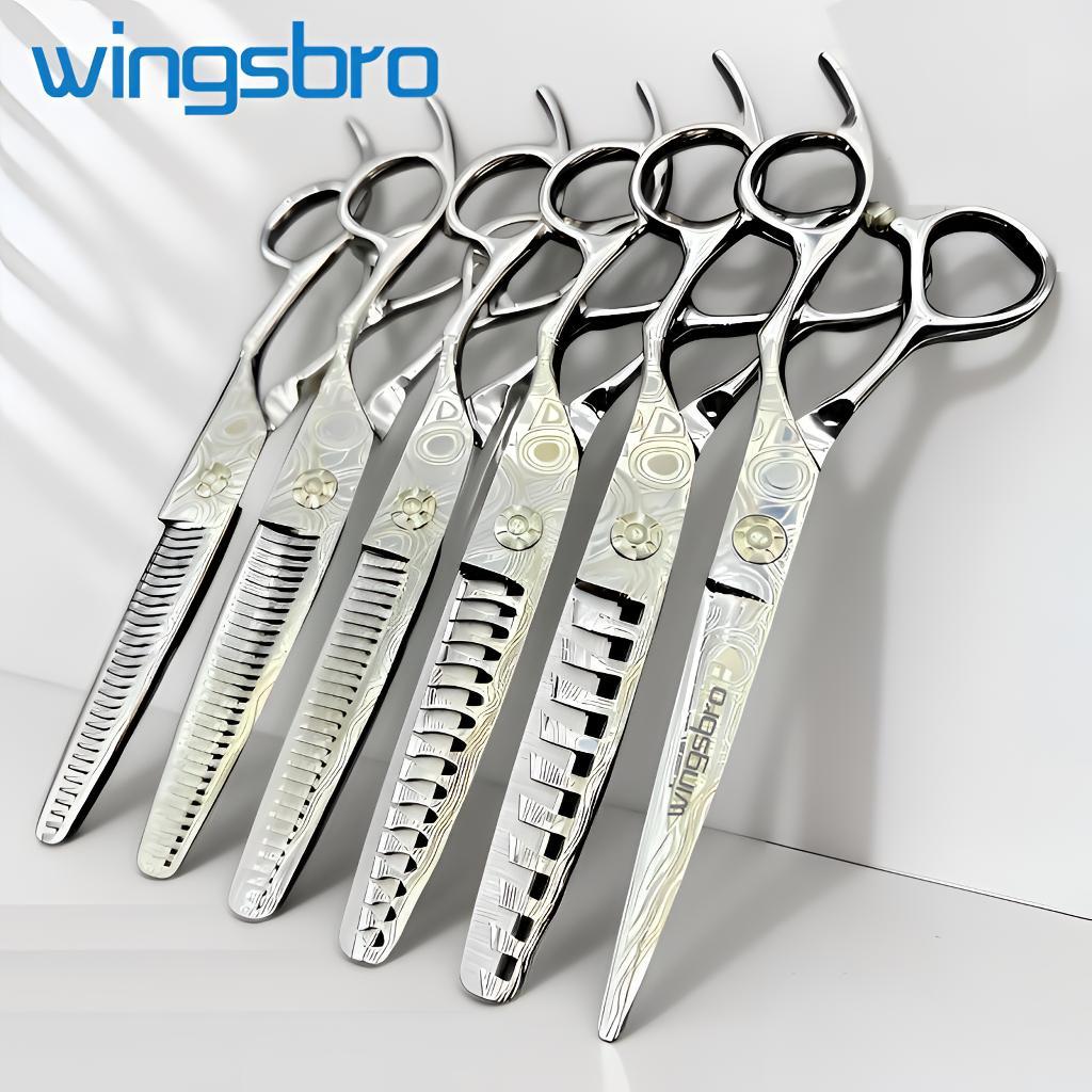 Wingbro 6.5 นิ้วกรรไกรตัดแต่งทรงผม 6 นิ้วกรรไกรผอมบางกรรไกรตัดผมมืออาชีพตัดบางเครื่องมือจัดแต่งทรงผม Hairdressing เฉือน