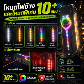 WARSUN DT011 ไฟฉาย LED แม่เหล็กดูด UV ตรวจจับคราบ ไฟ RGB 7 สี สายรัดข้อมือ กันน้ำ Type-C EDC ไฟฉายุกเฉิน ซ่อมรถ
