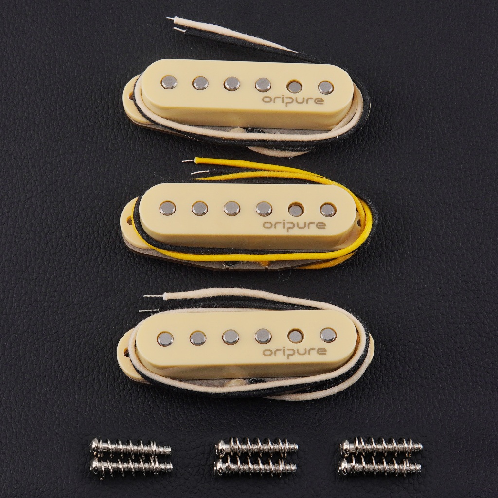OriPure 3PCS TSF558 Vintage Staggered-Pole Alnico 5 Single Coil Pickup ST SQ Guitar Pickups 52/52/52