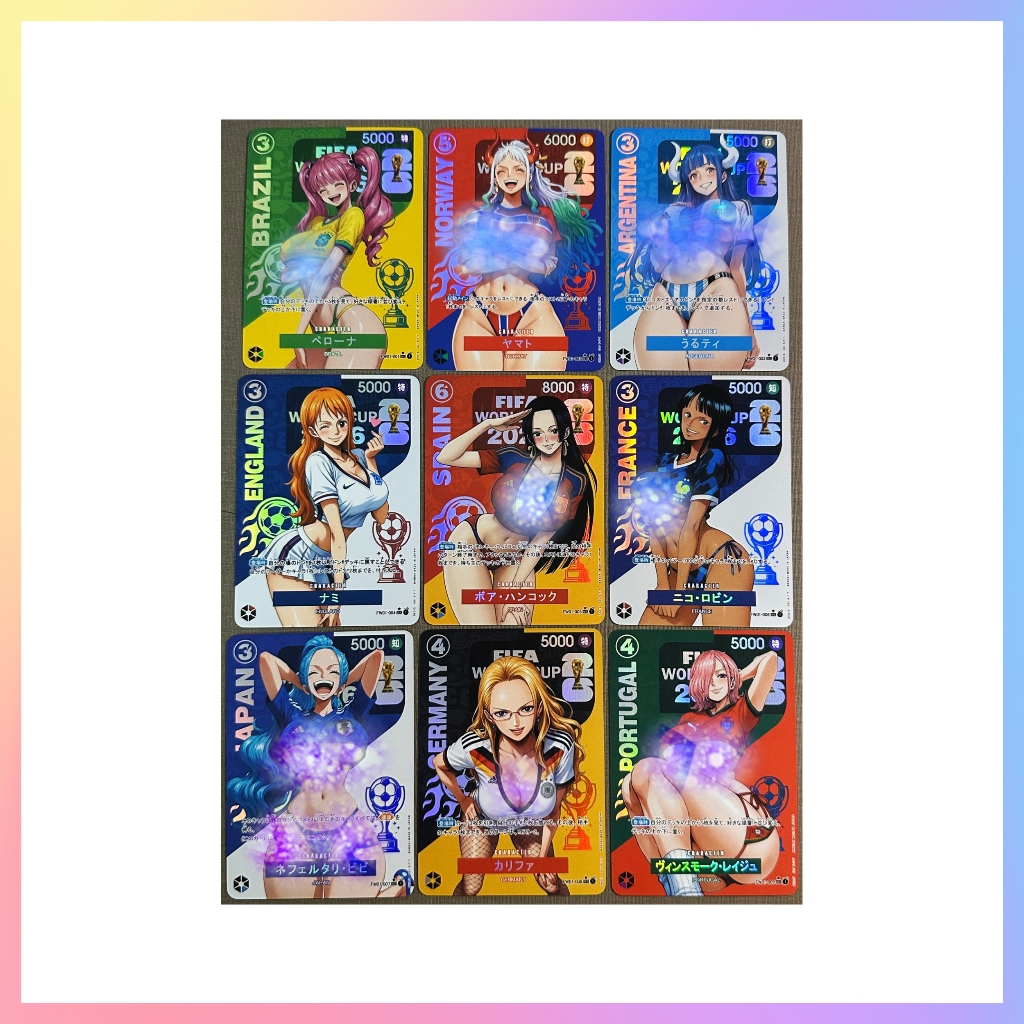 9 ชิ้น/เซ็ต ONE PIECE OPCG การ์ดครบชุด DIY | การ์ดอนิเมะ FIFA World Cup / NBA / Bikini Manga Alt Art