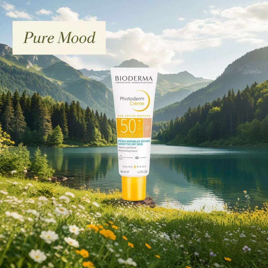 สต็อกจํากัด! Bioderma Photoderm Crème SPF50+ Sunscreen 40ml สูตรให้ความชุ่มชื้นสําหรับผิวแห้งที่บอบบ