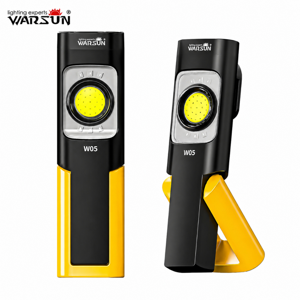 WARSUN W05S ไฟทํางานแม่เหล็ก 1100LM ไฟฉายพกพาแบบชาร์จ USB​กันน้ํา ไอพีเอ็กซ์5 สําหรับซ่อมรถยนต์ การประชุมเชิงปฏิบัติการ ตั้งแคมป์​