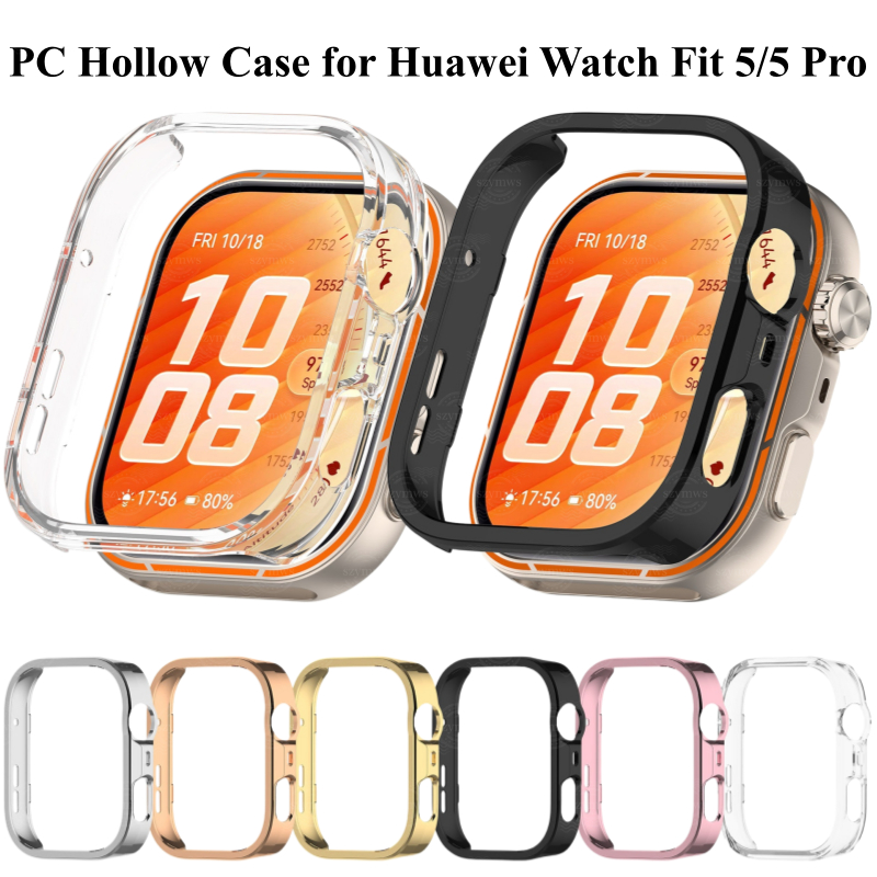 PC สําหรับ Huawei Watch Fit 5 Pro PC Hard Hollow ฝาครอบกันชนสําหรับ Huawei สมาร์ทนาฬิกา Fit5 Fit 5 Pro อุปกรณ์เสริม