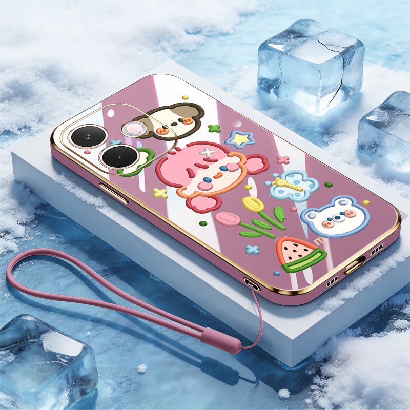 VRQR สําหรับ Oppo A5i A5 Pro 5G 4G A5X A5i A5 4G 5G Sunshine สไตล์ฟรีเชือก Anti Drop ซิลิโคนเคสโทรศั
