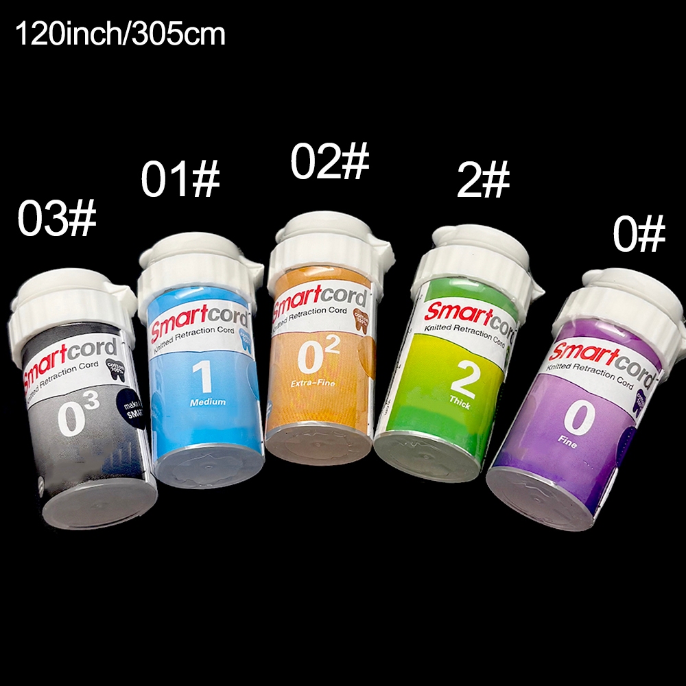 ด้ายทันตกรรมทิ้ง Gingival Retraction สายไฟถักผ้าฝ้าย Gum Line วัสดุทันตแพทย์ 1 ขวดขนาด 0#, 1#, 2#,02#,03#