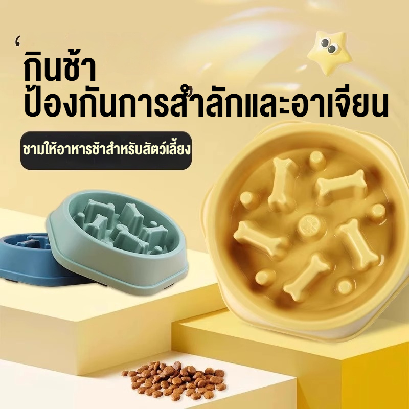 เครื่องป้อนช้า ชามสุนัข, ชามสัตว์เลี้ยงที่ไม่ใช่โชค, ชามคู่กันลื่นสําหรับสุนัขและแมวขนาดเล็ก, อุปกรณ์อ่างอาหารสัตว์เลี้ยง