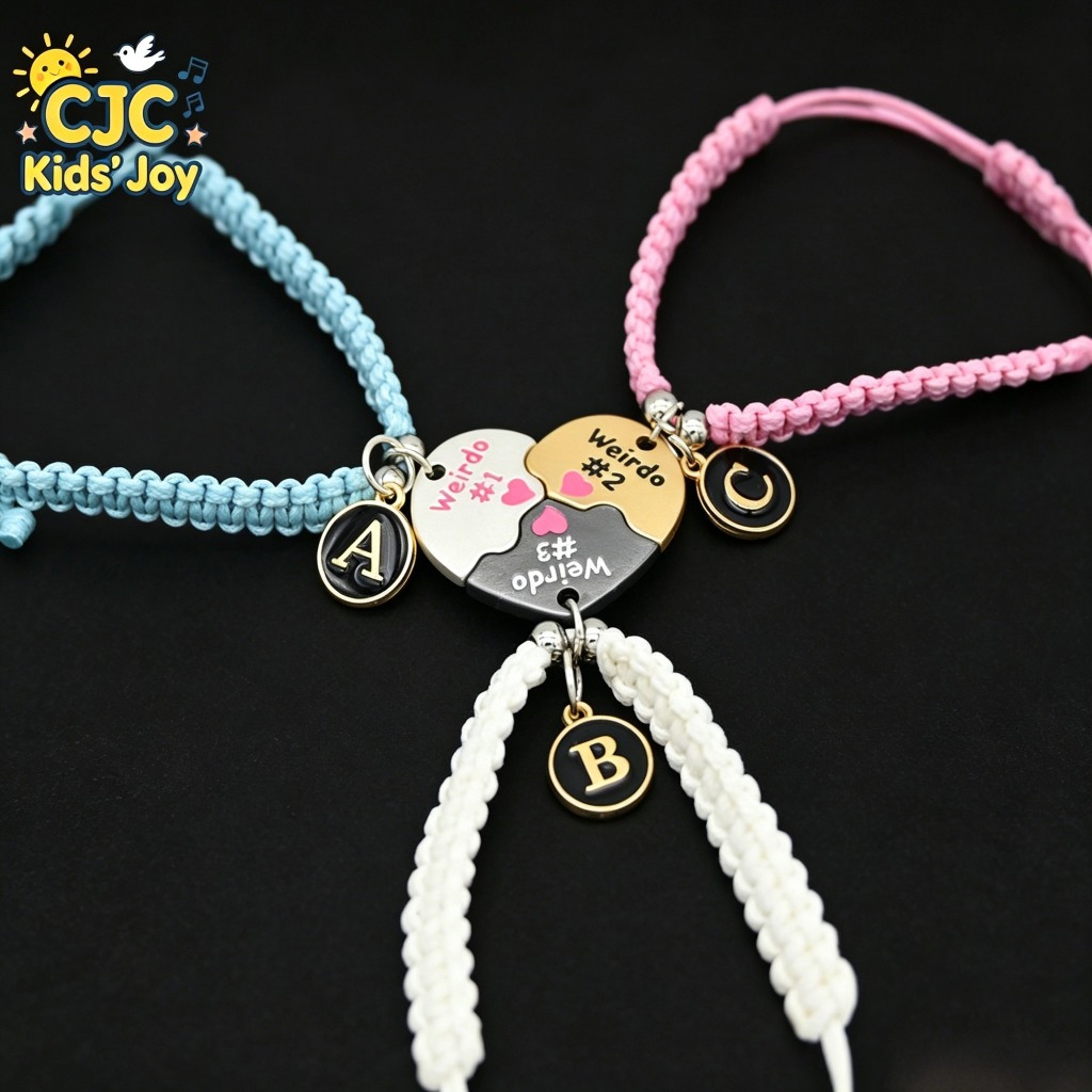 สร้อยข้อมือเพื่อน 3 คน ลายหัวใจ สร้อยข้อมือแม่เหล็กคู่รัก สไตล์นิชนิยม ปรับขนาดได้ อเนกประสงค์ เป็นของขวัญรับปริญญาสำหรับเพื่อนสนิท
