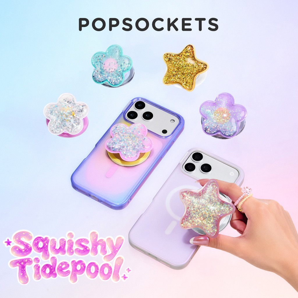PopSockets Squishy Tidepool PopGrip for MagSafe | The Premium Phone Grip | Best MagSafe iPhone Holder & Similar to an iPhone Ring Holder |