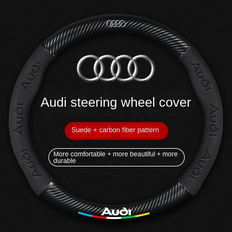 รถหนังนิ่มพวงมาลัยสําหรับ Audi S Line A1 A2 A3 A4 A5 A6 A7 A8 Q2 Q3 Q5 Q7 Q8 TT S3 S4 S5 S6 S7