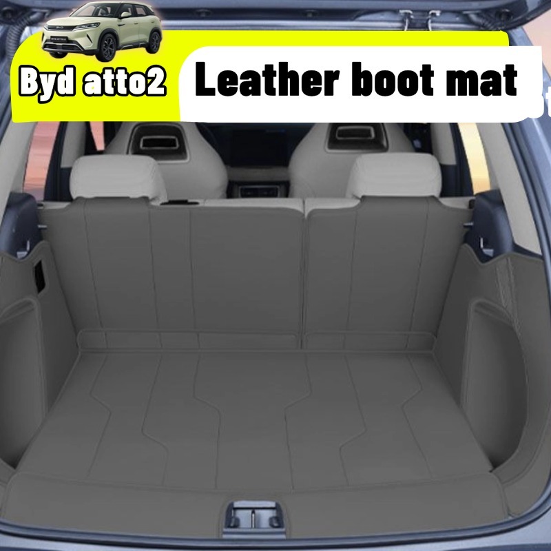 ถาดท้ายรถ BYD Atto 2 EV หนัง 6D 7D ดำ ขาว เทา ภายใน กันน้ำ ป้องกัน ติดตั้งง่าย ทนทาน คุณภาพสูง อุปกรณ์เสริม