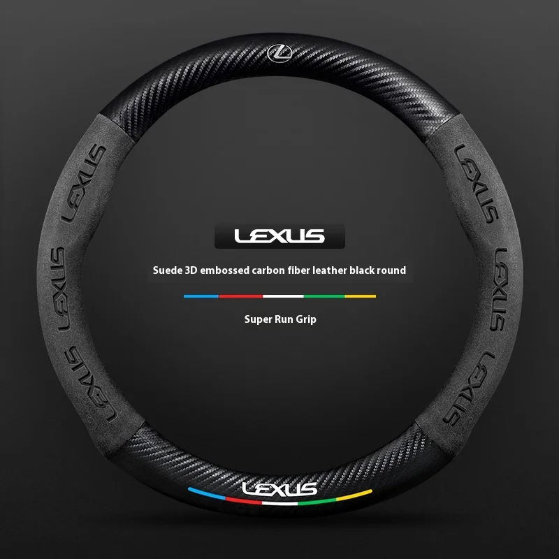 รถหนังนิ่ม Anti-slip พวงมาลัยสําหรับ Lexus F Sport ES GS GX คือ LS NX RX UX LX470 570 CT200h 300 H