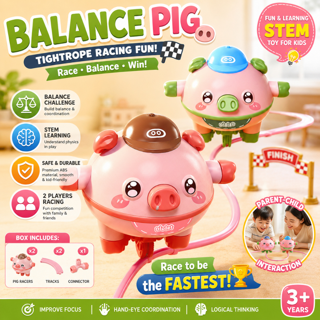 Unicycle Electric Balance Pig Suspended Tumbler Unicycle Walking Steel Wire ของเล่นเด็ก