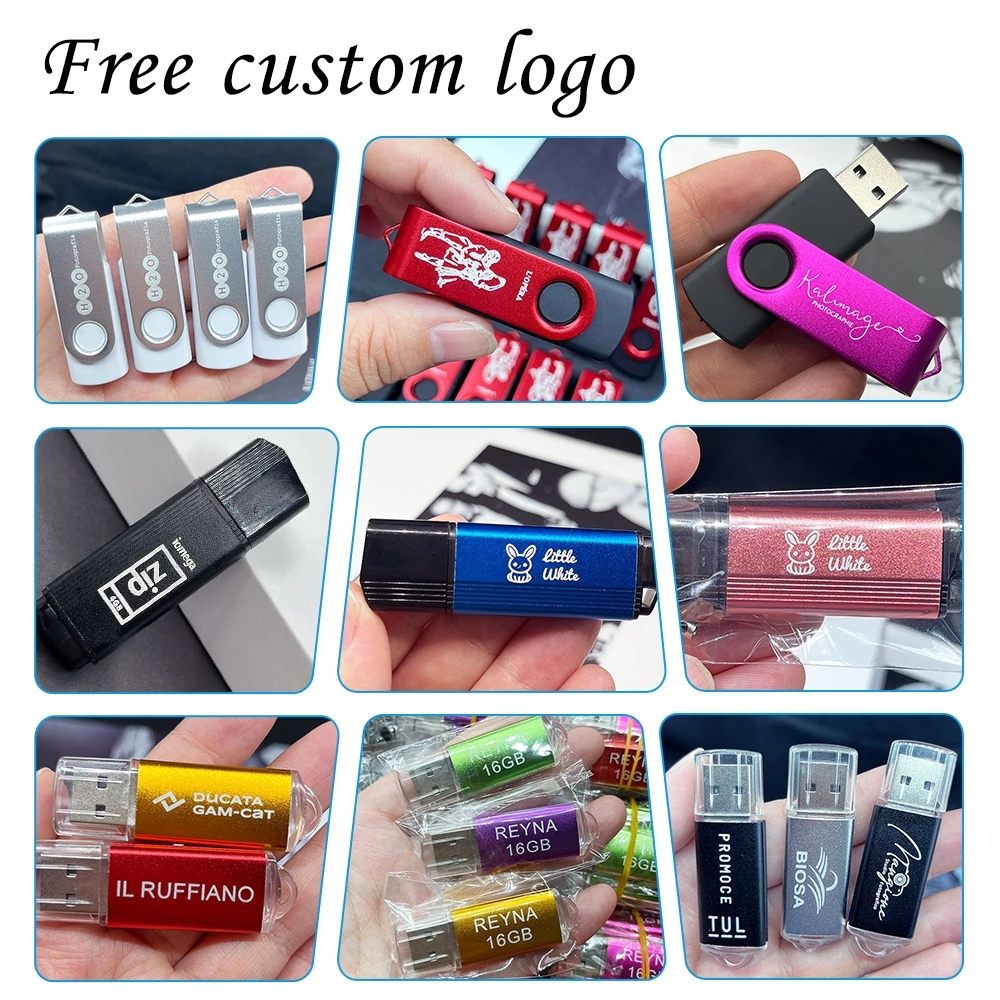 USB 2.0 แฟลชไดรฟ์โลหะ 128GB กันน้ําหน่วยความจําแบบพกพา Stick 64GB ไดรฟ์ปากกา 32GB pendrive 16GB 8GB U Disk 4GB thumbnail 3